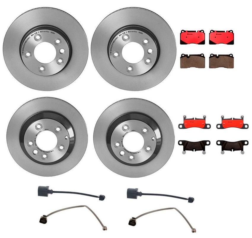 VW Brakes Kit – Pads & Rotors Front and Rear (330mm/330mm) (Ceramic) 7P6698151F – Brembo 1637436KIT