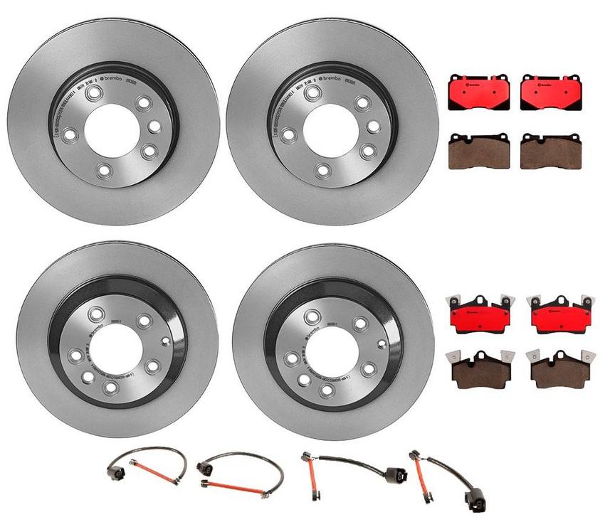 VW Brakes Kit – Pads & Rotors Front and Rear (330mm/330mm) (Ceramic) 7P6698151F – Brembo 1637478KIT