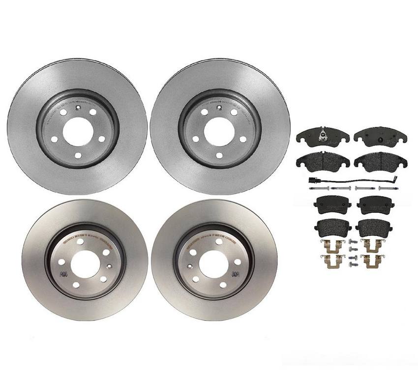 Audi Brake Kit – Pads and Rotors Front and Rear (320mm/300mm) (Low-Met) 8R0698151A – Brembo 1637595KIT