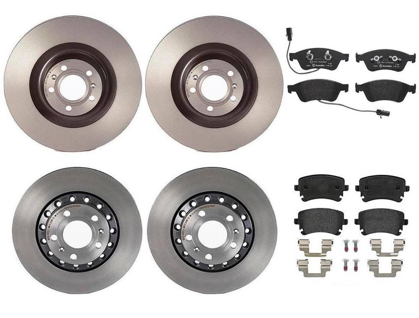 Audi Brake Kit – Pads and Rotors Front and Rear (360mm/310mm) (Low-Met) 8E0698451P – Brembo 1638394KIT