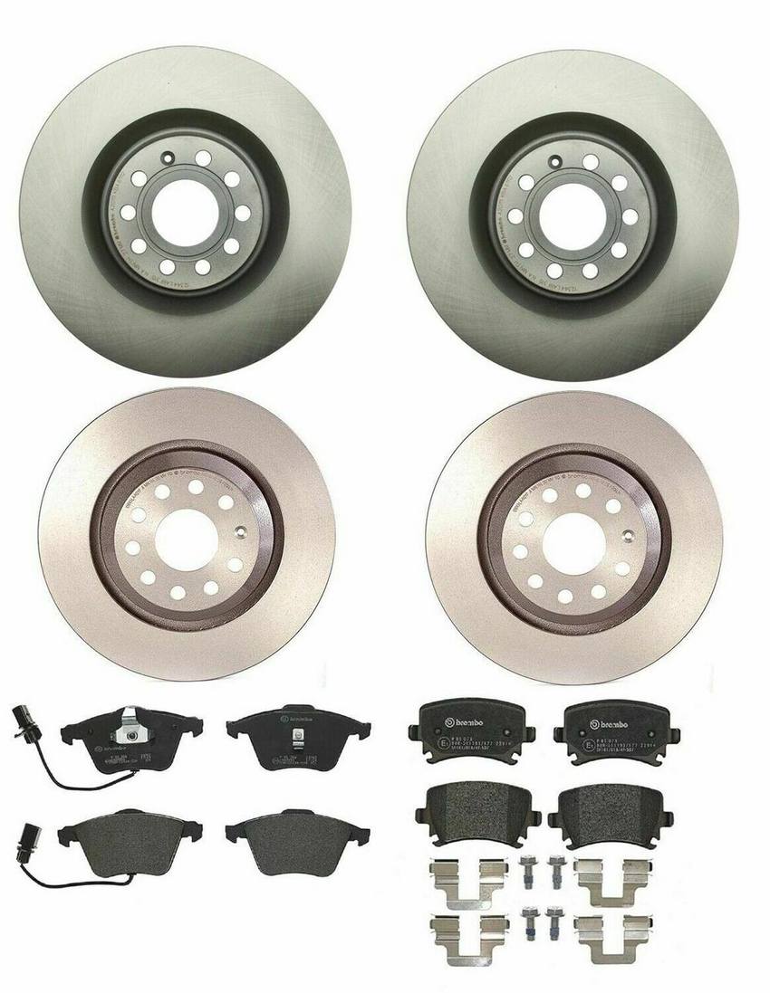 VW Brakes Kit – Pads & Rotors Front and Rear (345mm/310mm) (Low-Met) 8E0698451J – Brembo 1638460KIT