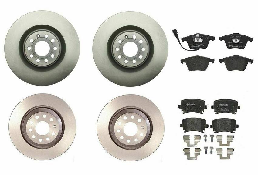 Brembo Brake Pads and Rotors Kit – Front and Rear (345mm/310mm) (Low-Met)