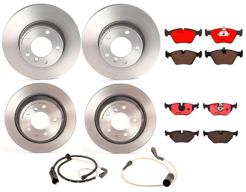 BMW Brembo Brake Kit – Pads &  Rotors Front and Rear (296mm/298mm) (Ceramic) – Brembo 1638632KIT