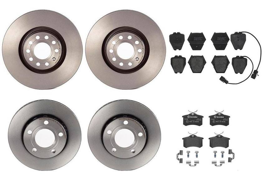 Brembo Brake Pads and Rotors Kit – Front and Rear (320mm/256mm) (Low-Met)