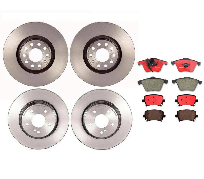 Audi Brake Kit – Pads and Rotors Front and Rear (320mm/288mm) (Ceramic) 8E0698451J – Brembo 1639068KIT