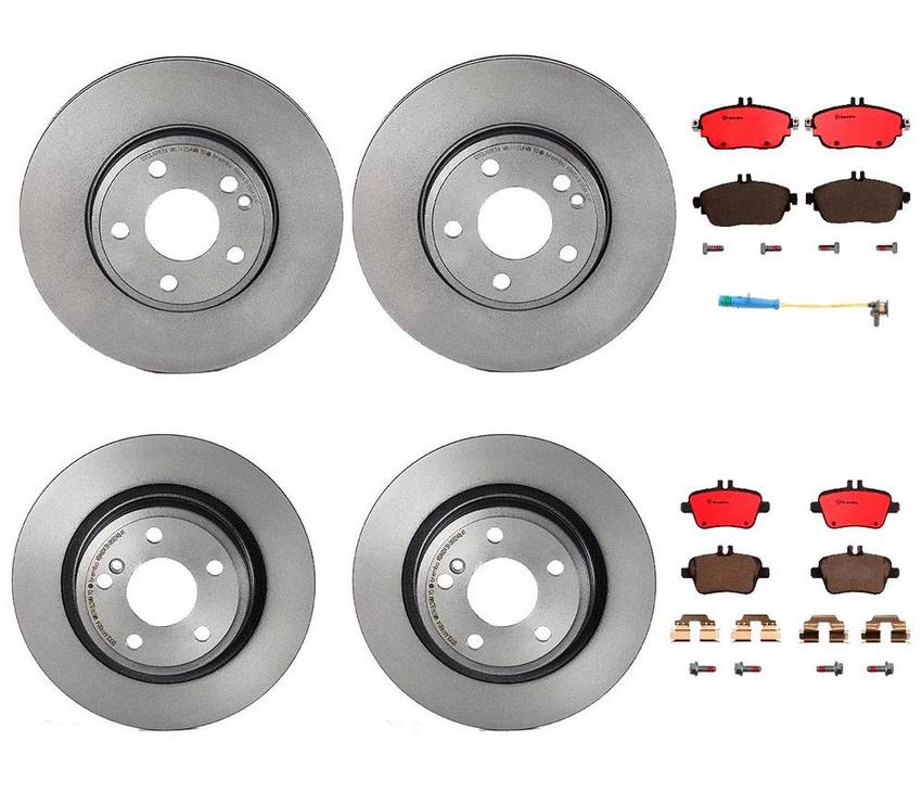 Mercedes Brakes Kit – Pads & Rotors Front and Rear (295mm/295mm) (Ceramic) 246423011207 – Brembo 1639700KIT