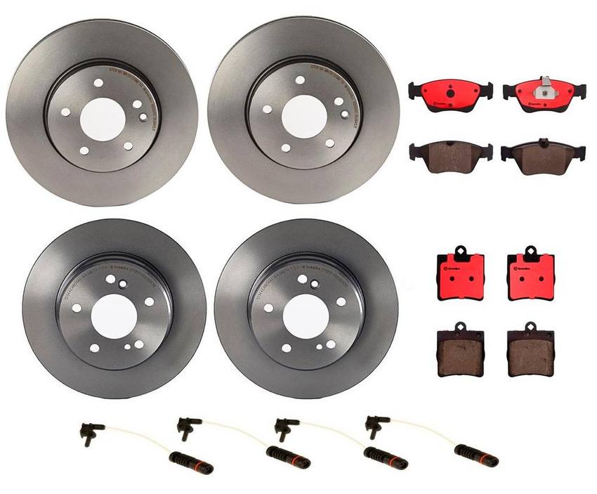 Mercedes Brakes Kit – Pads & Rotors Front and Rear (288mm/278mm) (Ceramic) 004420172041 – Brembo 1640168KIT