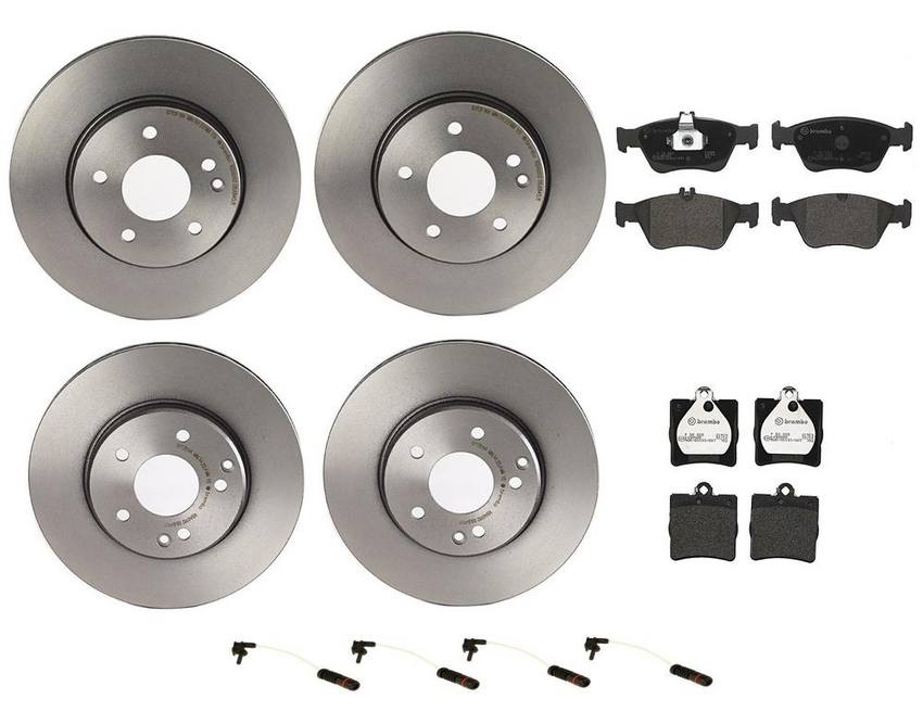 Mercedes Brakes Kit – Pads & Rotors Front and Rear (288mm/278mm) (Low-Met) 004420172041 – Brembo 1640179KIT