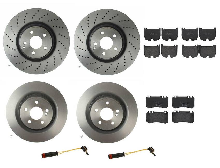 Brembo Brake Pads and Rotors Kit – Front and Rear (360mm/330mm) (Low-Met)