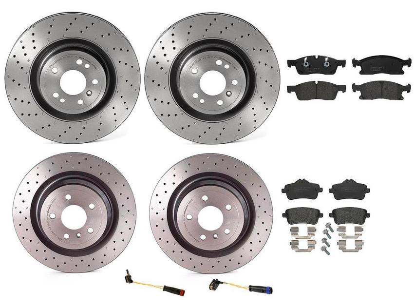 Mercedes Brakes Kit – Pads & Rotors Front and Rear (350mm/330mm) (Low-Met) 2115401717 – Brembo 1640409KIT