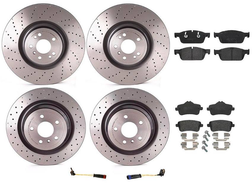 Brembo Brake Pads and Rotors Kit – Front and Rear (375mm/330mm) (Low-Met)