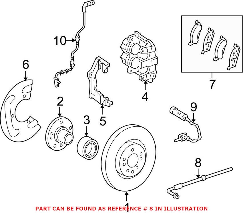 Mercedes Brake Hose – Front 164420044864 – ATE 331240