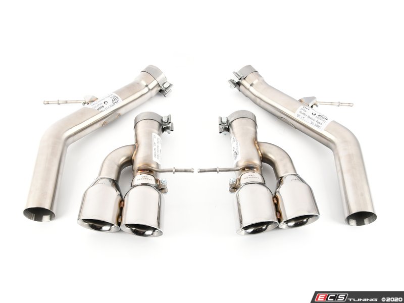 M5 Muffler Bypass Pipes with Quad Style Tips in Polished Chrome.