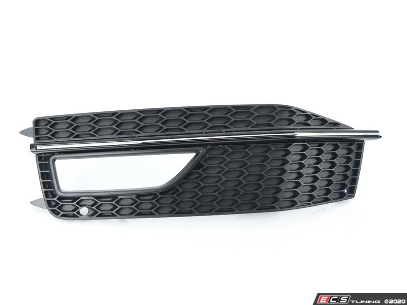 Fog Light Grille - Satin Black/Chrome Trim - Left