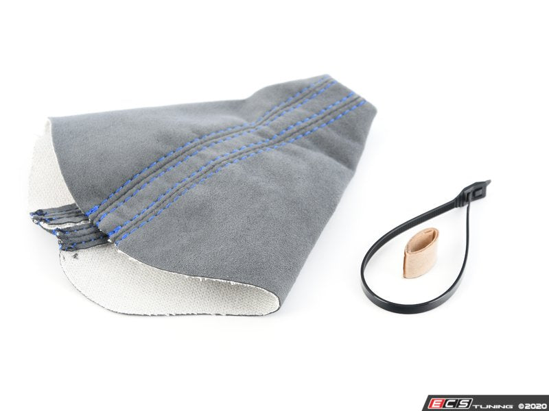 BFI DSG / Automatic Gray Alcantara Shift Boot - Blue Stitching