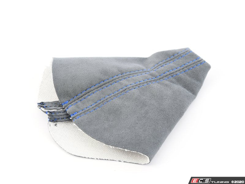 BFI DSG / Automatic Gray Alcantara Shift Boot - Blue Stitching