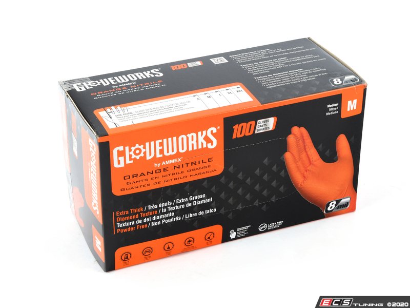 Gloveworks Heavy Duty Orange Nitrile Gloves