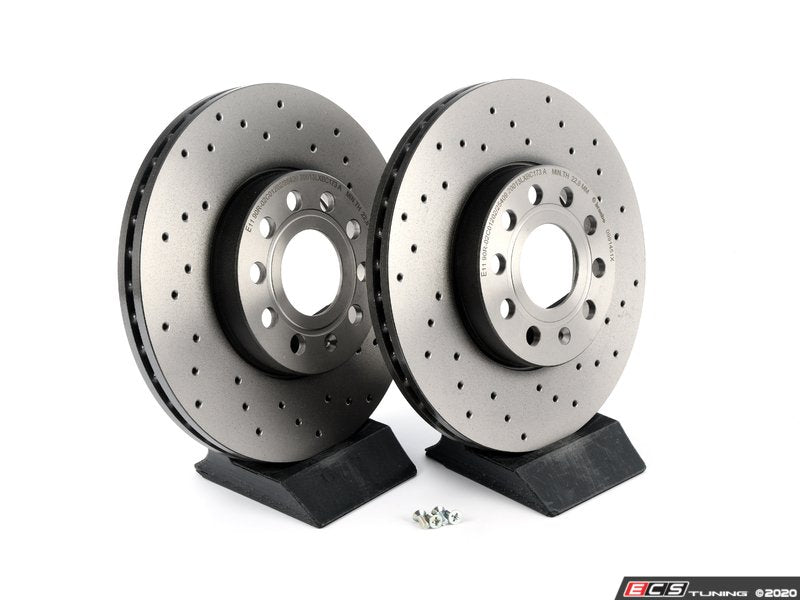 Cross Drilled UV Coated Brake Rotors - Pair (288x25)