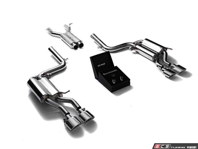 Armytrix Valvetronic Cat-Back Exhaust System - Quad Chrome Tips