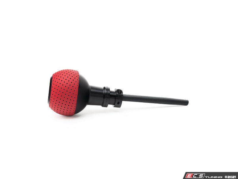 GS2 Automatic Shift Knob - Black w/ Rosso Centaurus (Red) Perforated Leather