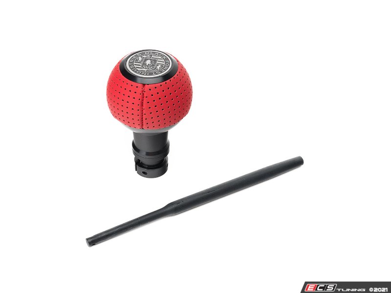 GS2 Automatic Shift Knob - Black w/ Rosso Centaurus (Red) Perforated Leather