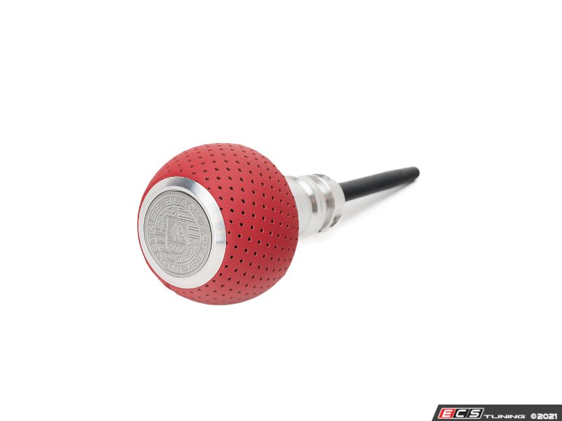 GS2 Automatic Shift Knob - Silver w/ Rosso Centaurus (Red) Perforated Leather