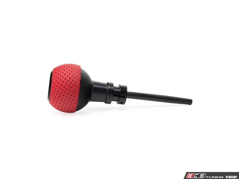 GS2 Automatic Shift Knob - Black w/ Rosso Centaurus (Red) Perforated Leather