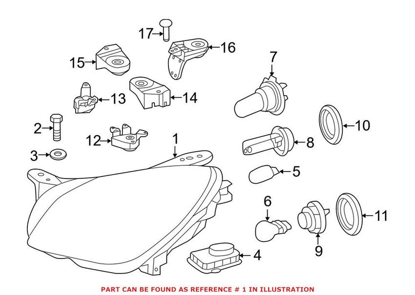 Mercedes Headlight – Front Passenger Right 1728205059