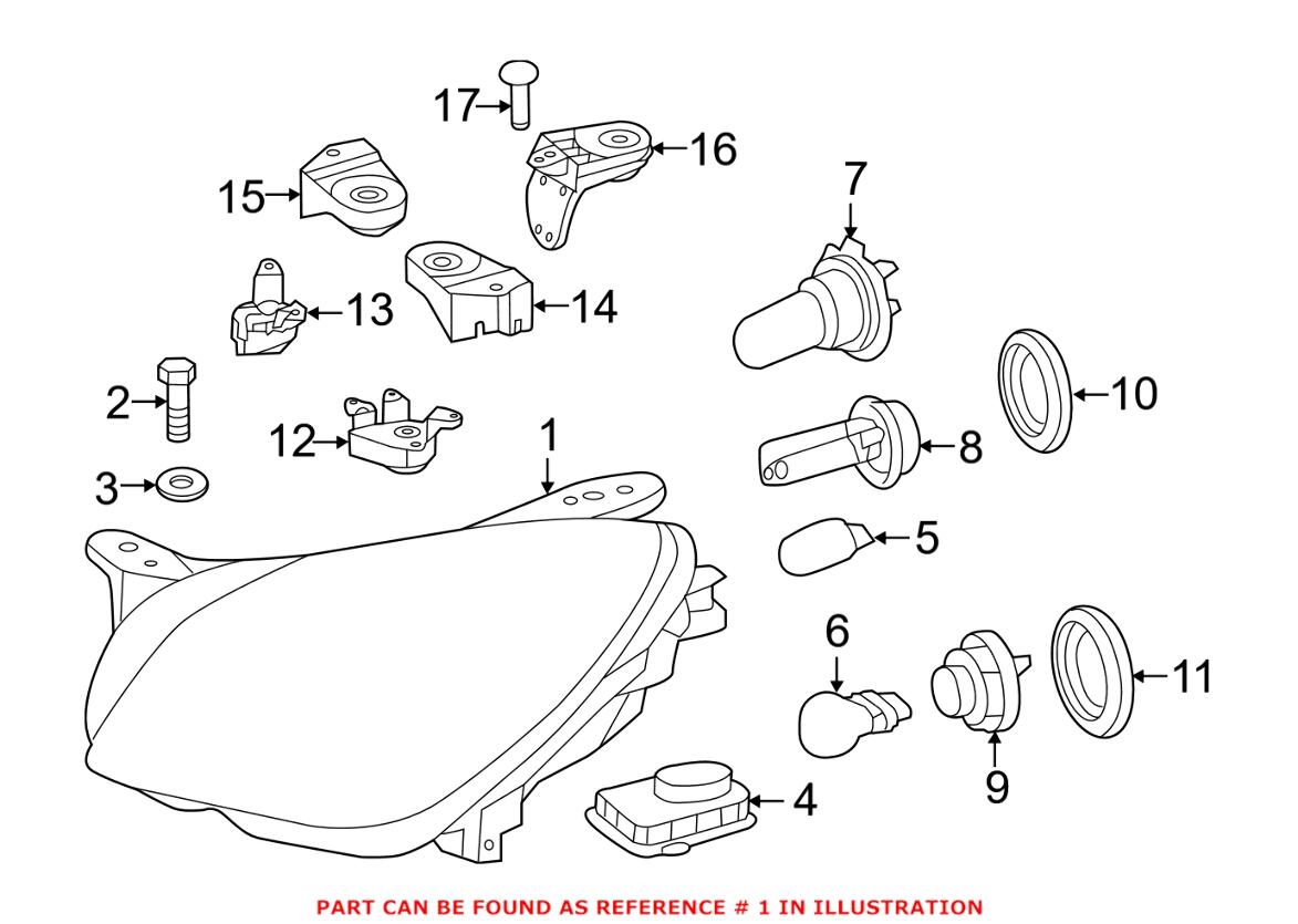 Mercedes Headlight – Front Driver Left 1728206361