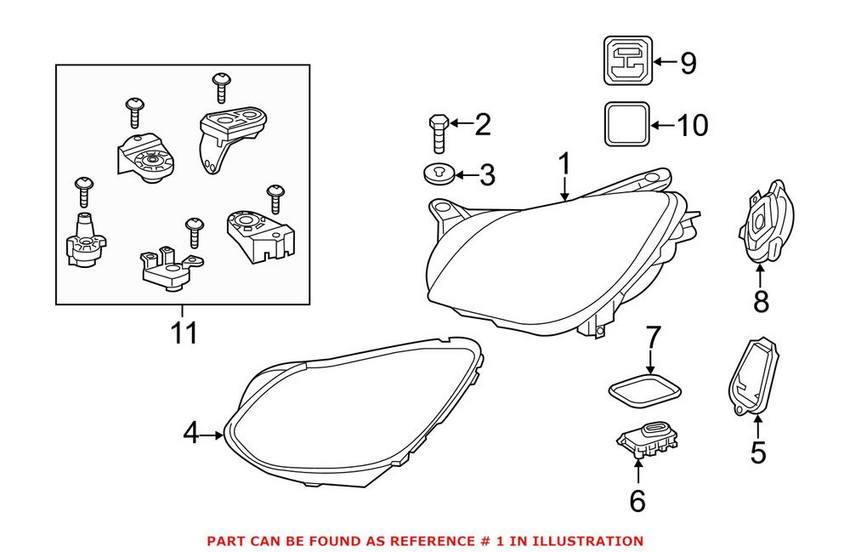 Mercedes Headlight – Front Driver Left 1729069400