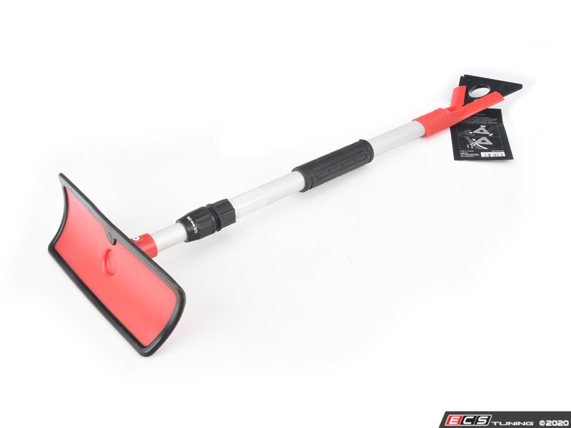 Long Reach Ice Scraper With Swivel Head Snow Brush - Red / Black