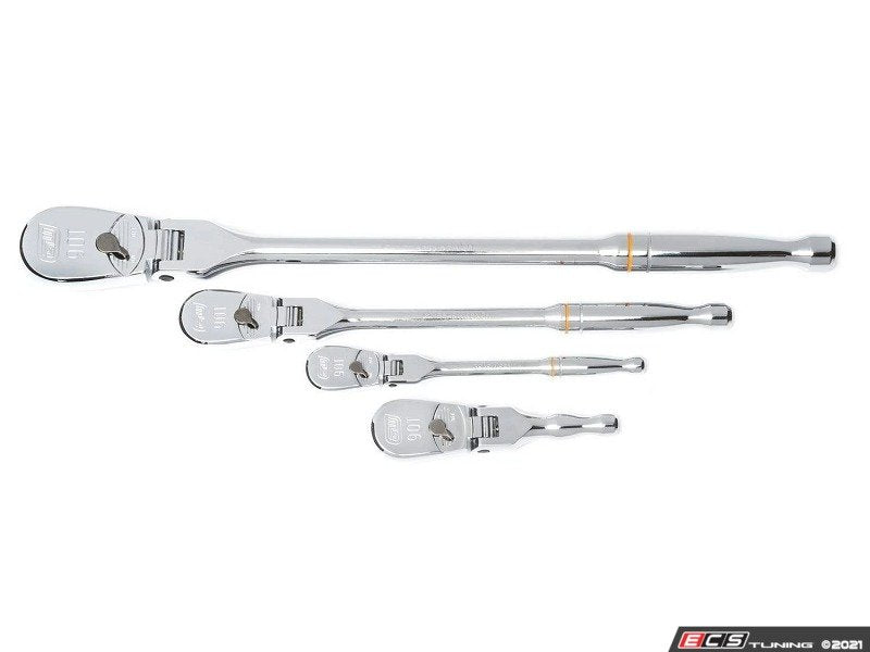 4 Piece Set 90 Tooth Full Polish Ratchet Set With Flex head