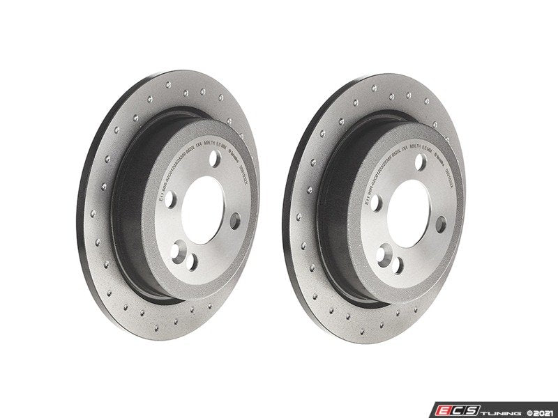 Rear Brake Rotors Cross Drilled (dimpled design) - Pair 10.19" (259x10) 08.9163.2X