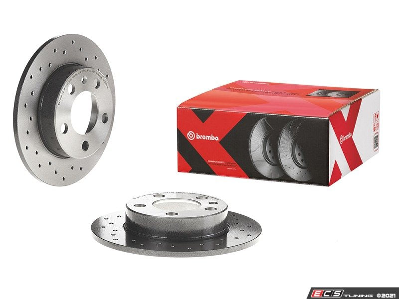 Rear Cross Drilled UV Coated Brake Rotors - Pair (282x12)