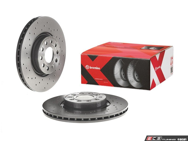 Front UV Coated Cross-Drilled Brake Rotors - Pair (312x25)