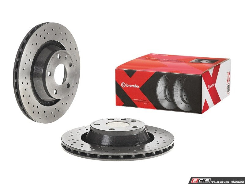 Rear UV Coated Cross Drilled Brake Rotors - Pair (310x22)