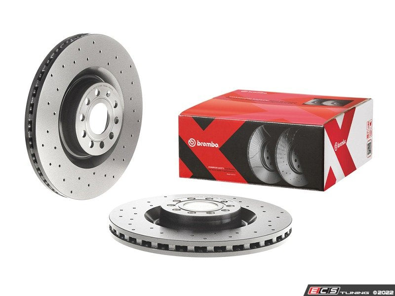 Front Cross Drilled Brake Rotors - Pair (345x30)