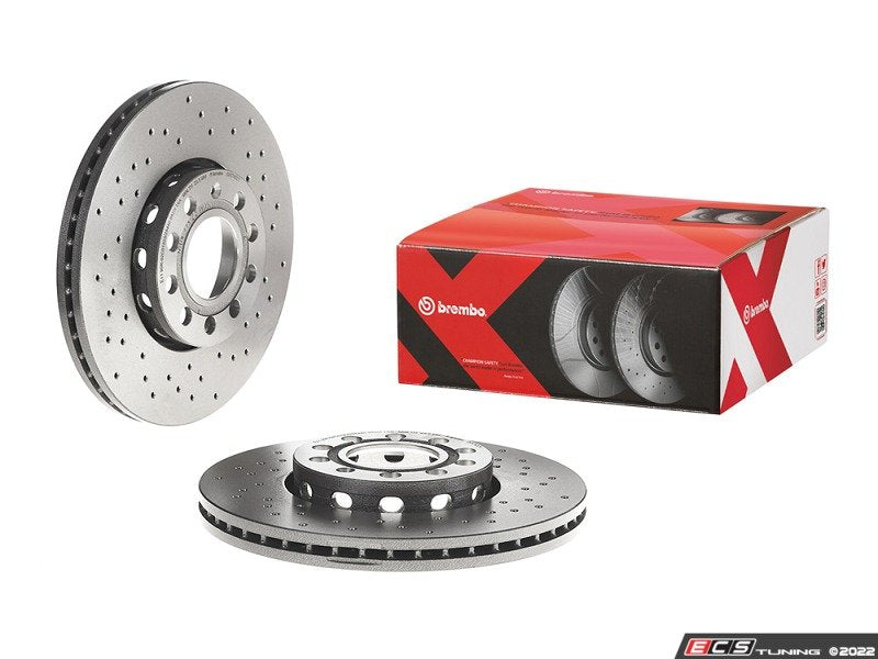 Cross Drilled UV Coated Brake Rotors - Pair (288x25)