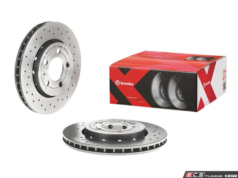 Cross Drilled UV Coated Brake Rotors - Pair (256x22)