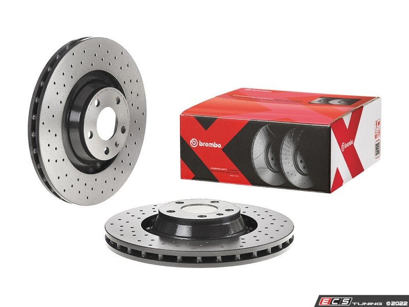 Cross Drilled UV Coated Brake Rotors - Pair (347x30)