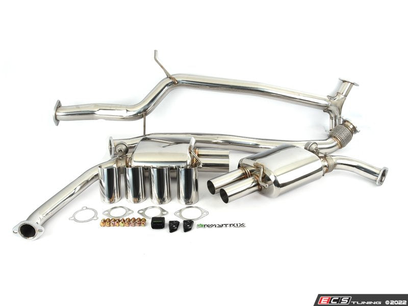 ARMYTRIX Stainless Steel Valvetronic Catback Exhaust System - Quad Chrome Silver 3.5" Tips