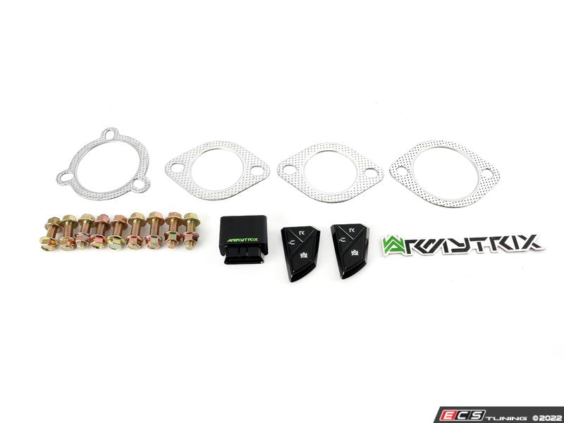 ARMYTRIX Stainless Steel Valvetronic Catback Exhaust System - Quad Chrome Silver 3.5" Tips