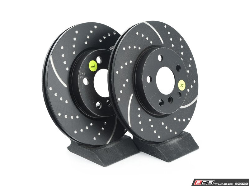 Front Brake Rotors EBC Slotted And Dimpled - Pair 11.57" (294x22)