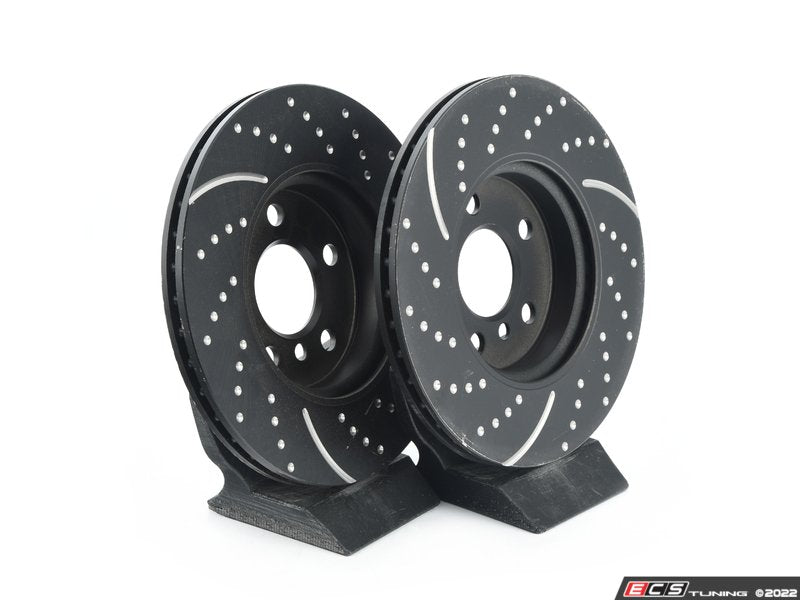 Front Brake Rotors EBC Slotted And Dimpled - Pair 11.57" (294x22)