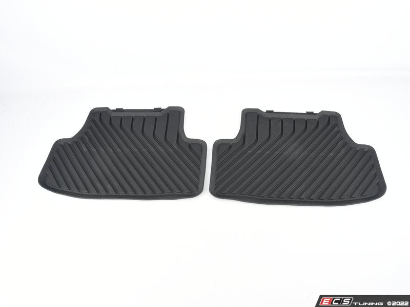 Rear All Weather Rubber Floor Mats - Satin Black