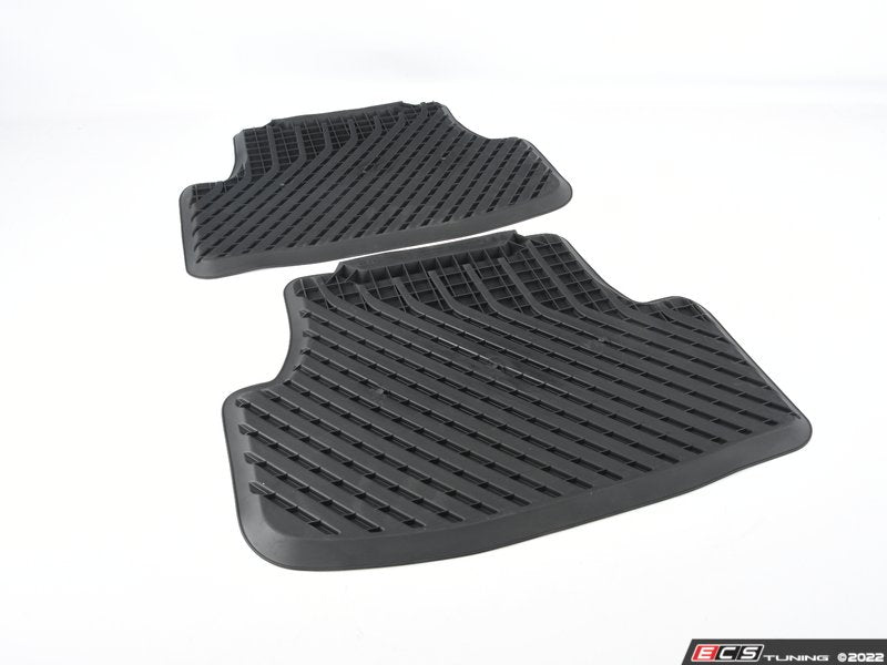 Rear All Weather Rubber Floor Mats - Satin Black