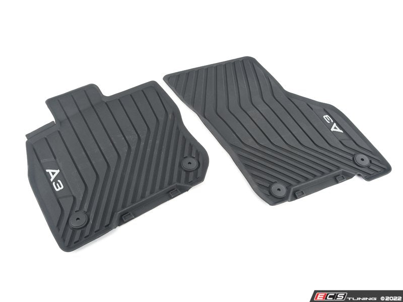 Front All Weather Rubber Floor Mats - Satin Black