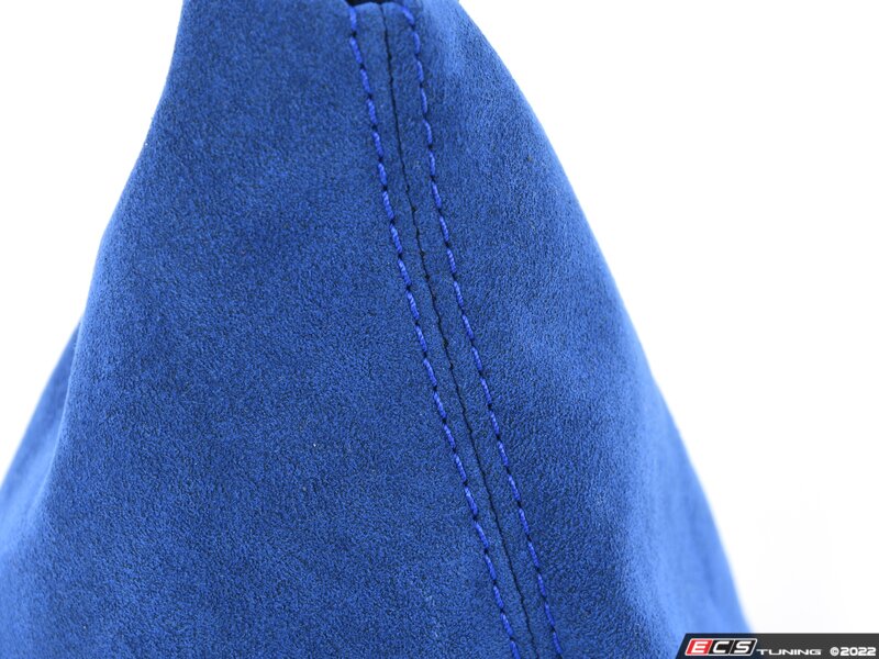 BFI Manual Blue Alcantara Shift Boot - Blue Stitching