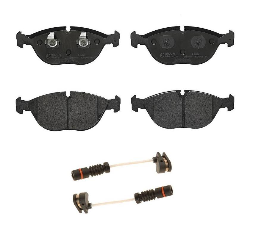 Mercedes Brakes Set Kit – Pads Front (Low-Met) (with Sensors) 8N0698151D – Brembo 1811864KIT