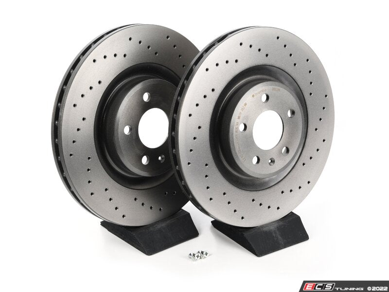 Front Cross Drilled UV Coated Brake Rotors - Pair (345x30)